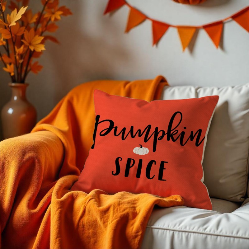 Wholesale Thanksgiving pumpkin pillow linen dirt-resistant breathable seat cushion sofa pillow case